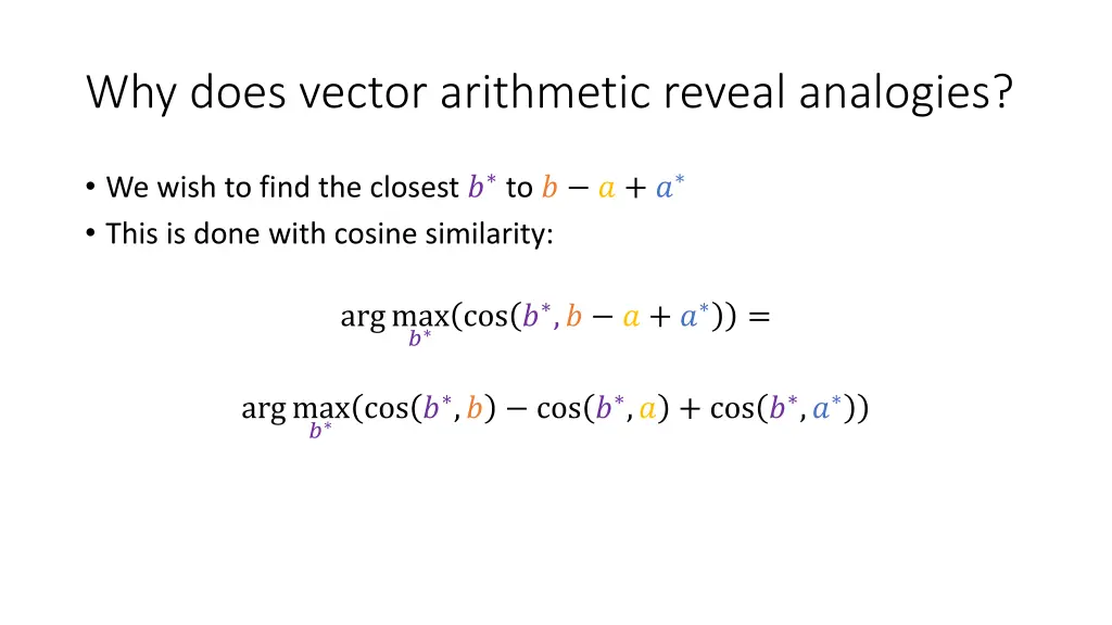 why does vector arithmetic reveal analogies 4