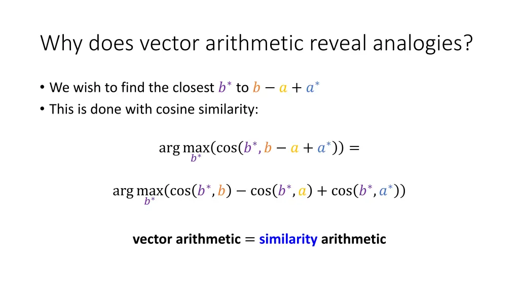 why does vector arithmetic reveal analogies 5