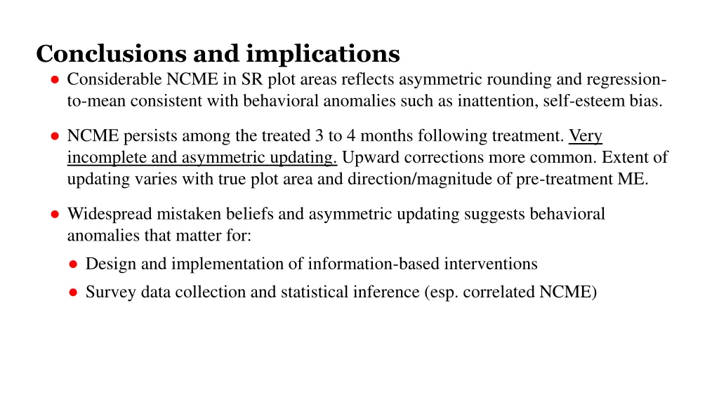 conclusions and implications considerable ncme