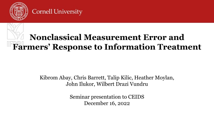 nonclassical measurement error and farmers