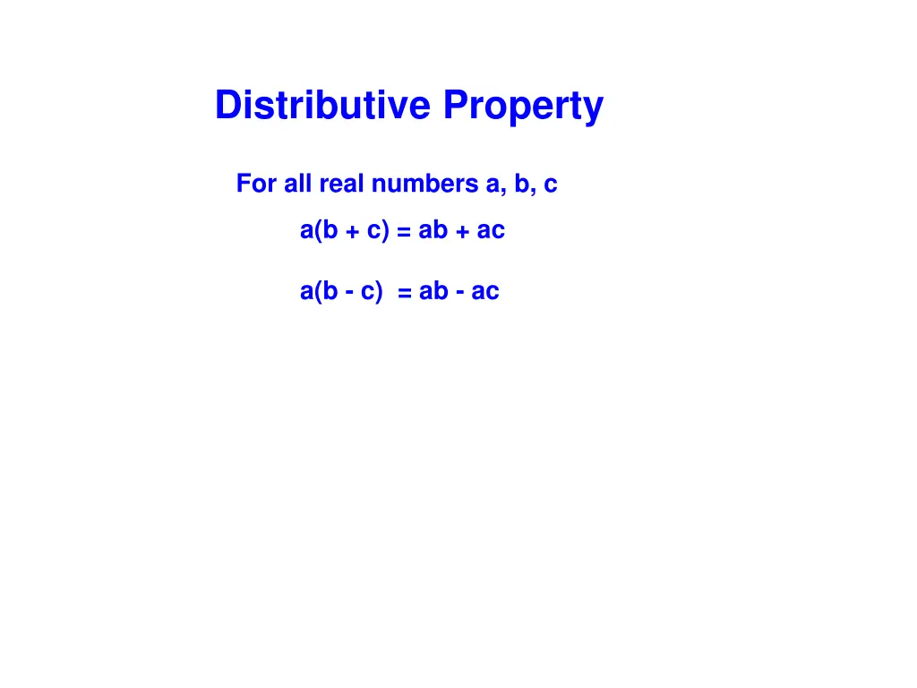 distributive property