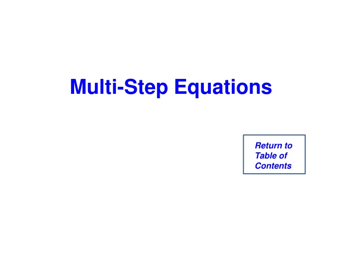 multi step equations