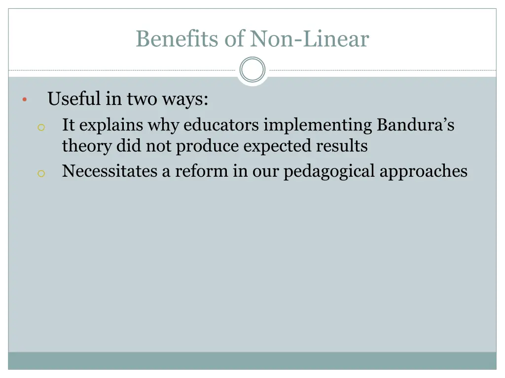 benefits of non linear