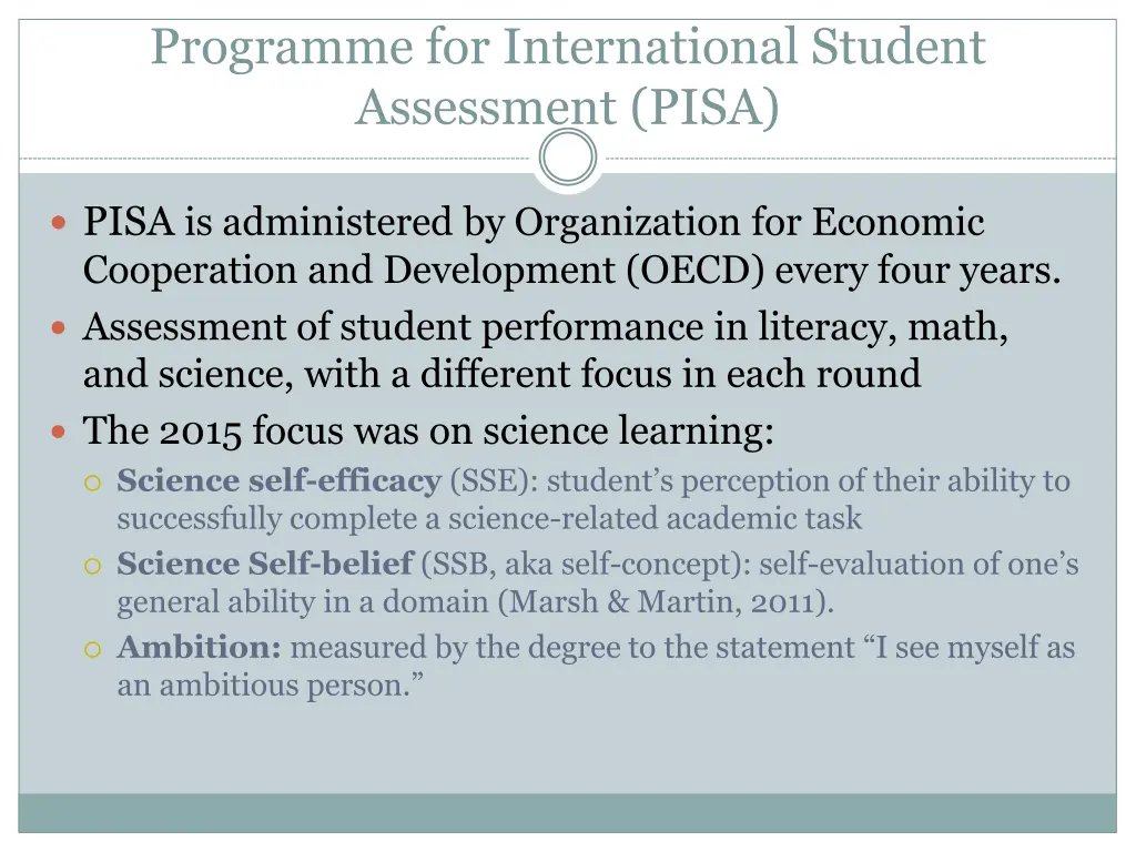 programme for international student assessment