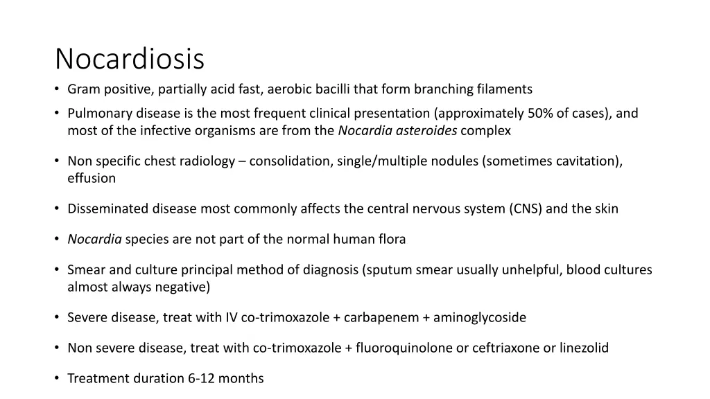 nocardiosis gram positive partially acid fast