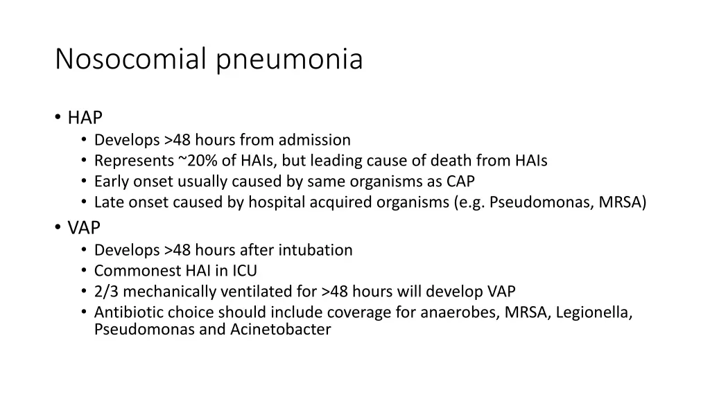 nosocomial pneumonia