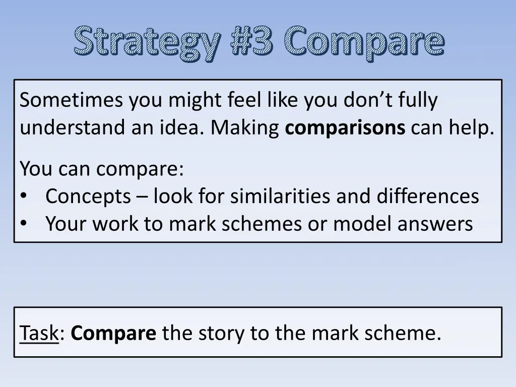 strategy 3 compare