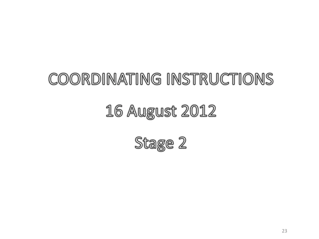 coordinating instructions 1