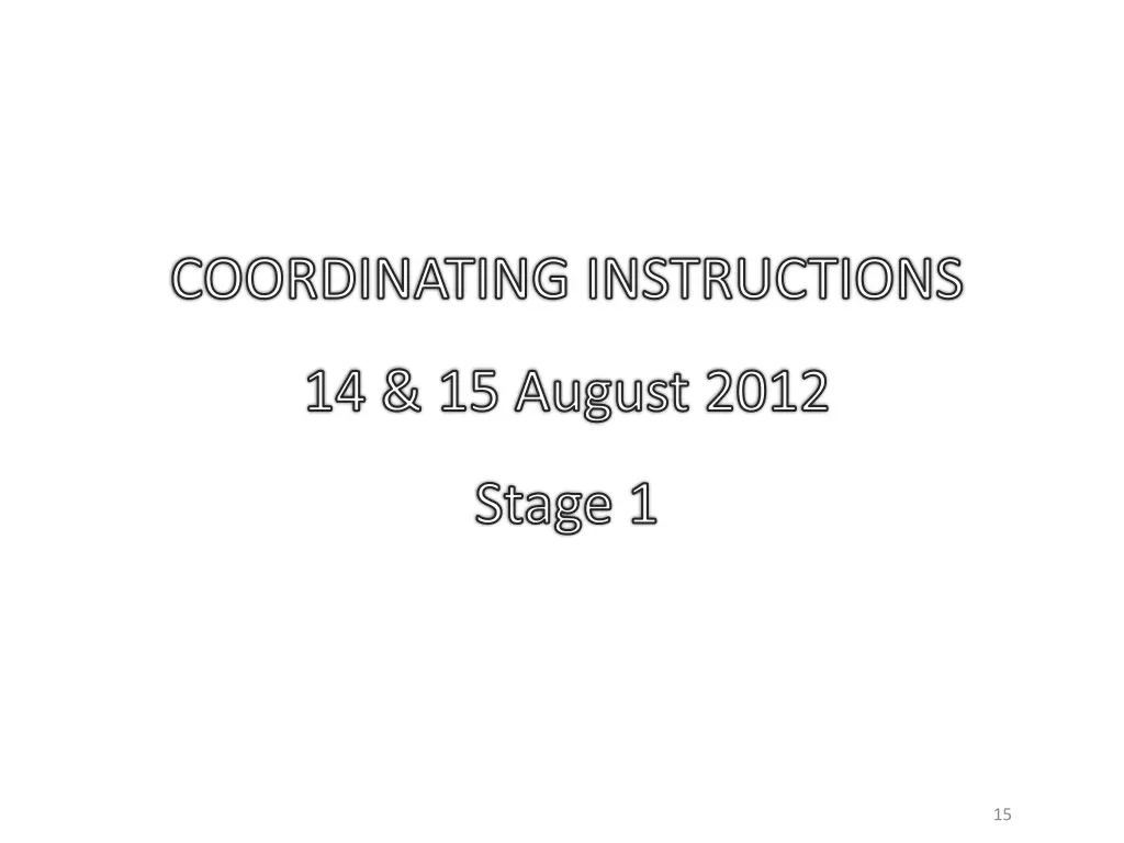 coordinating instructions