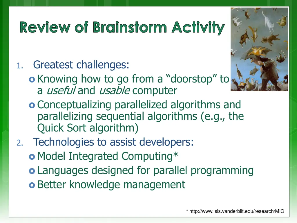 review of brainstorm activity