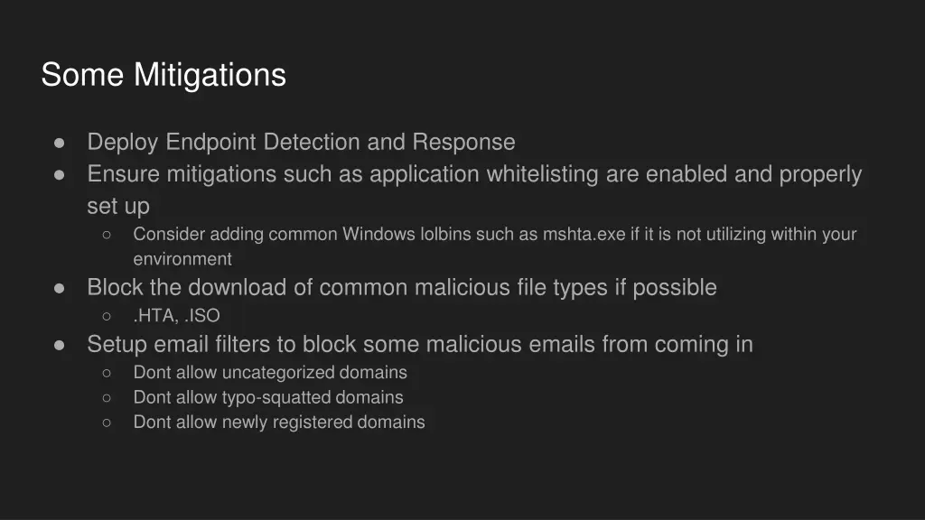 some mitigations