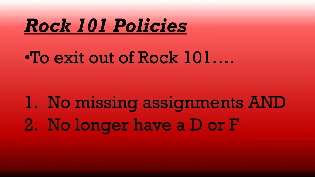 rock 101 policies 1