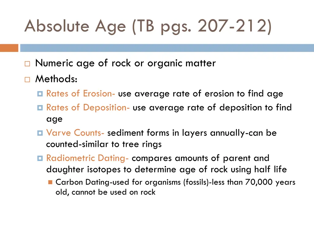 absolute age tb pgs 207 212