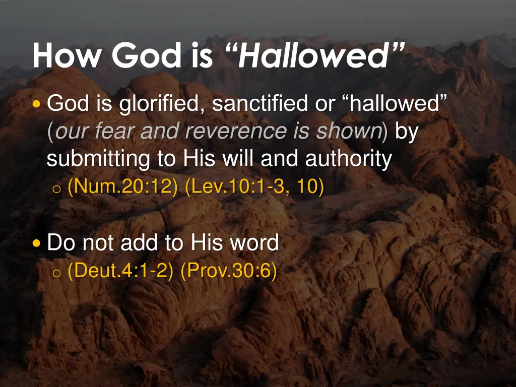 how god is hallowed