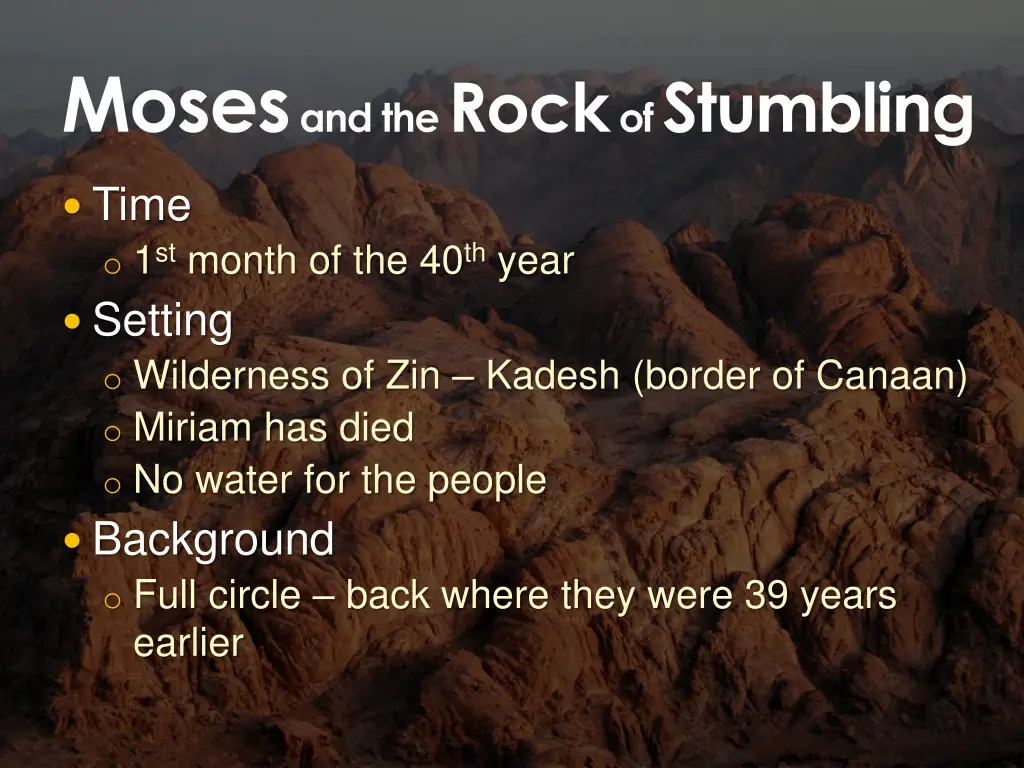 moses and the rock of stumbling