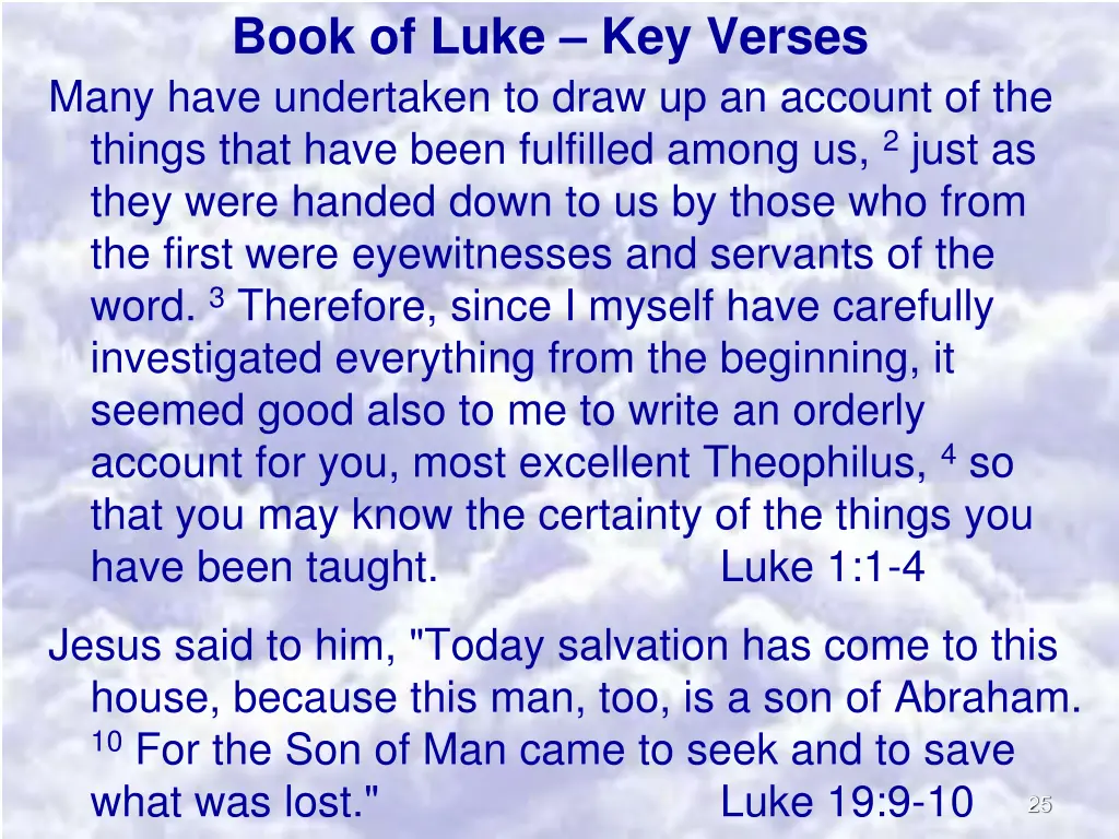 book of luke key verses many have undertaken