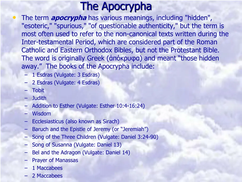 the apocrypha