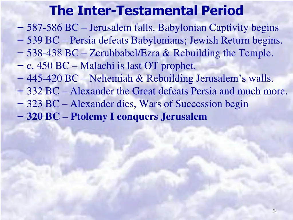 the inter testamental period 587 586 bc jerusalem 1