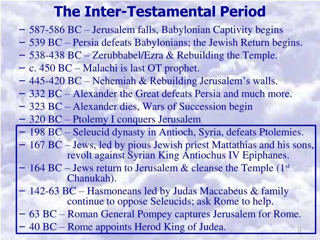 the inter testamental period 587 586 bc jerusalem 2