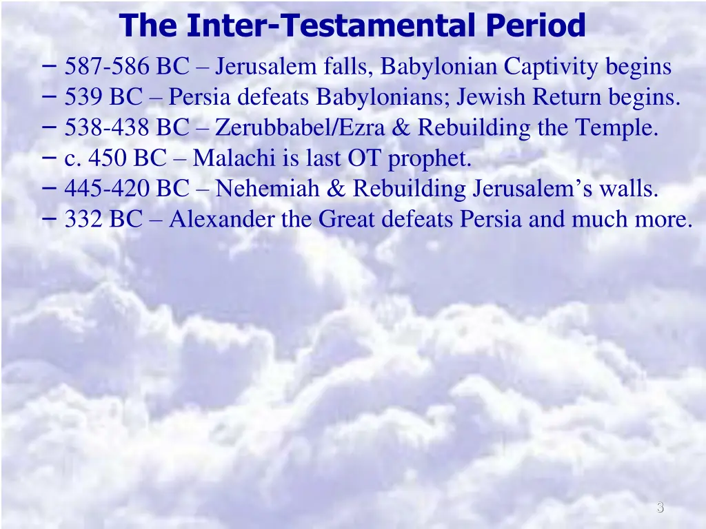 the inter testamental period 587 586 bc jerusalem