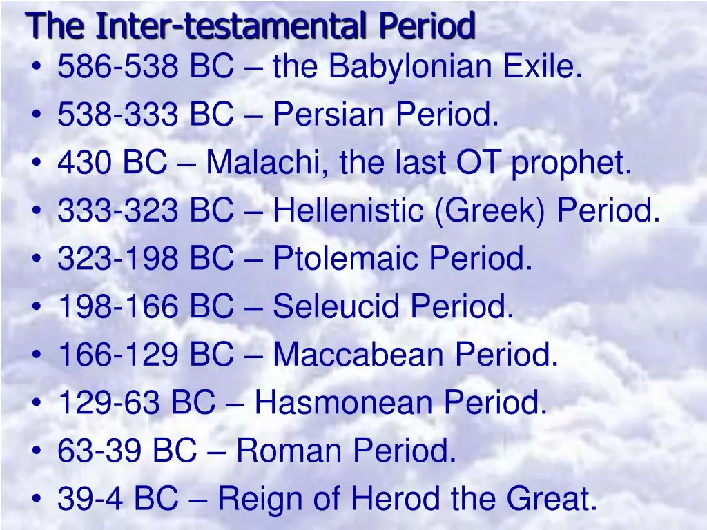 the inter testamental period