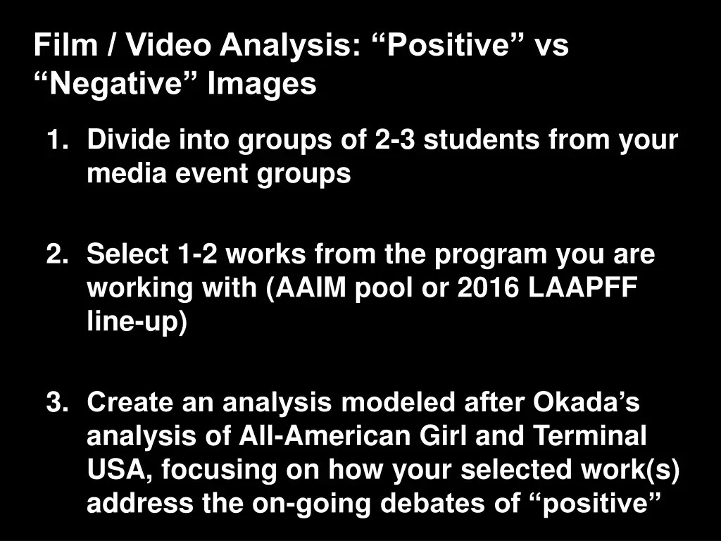 film video analysis positive vs negative images