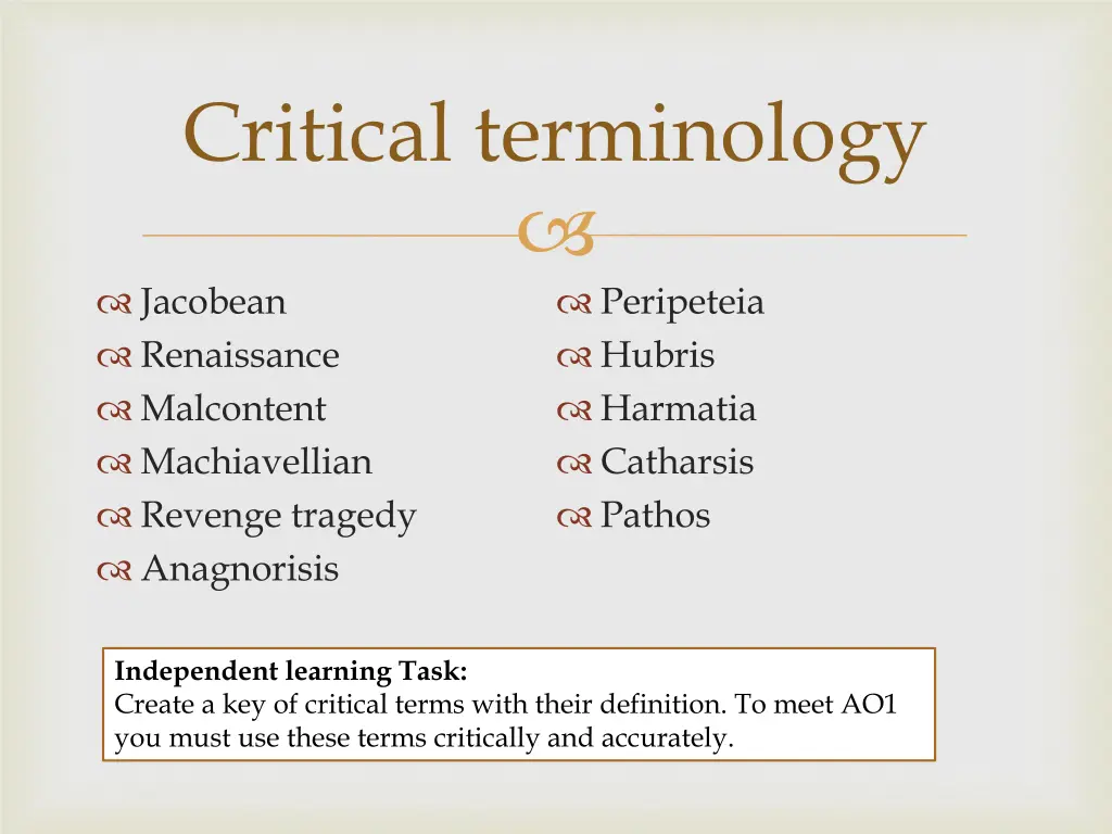 critical terminology