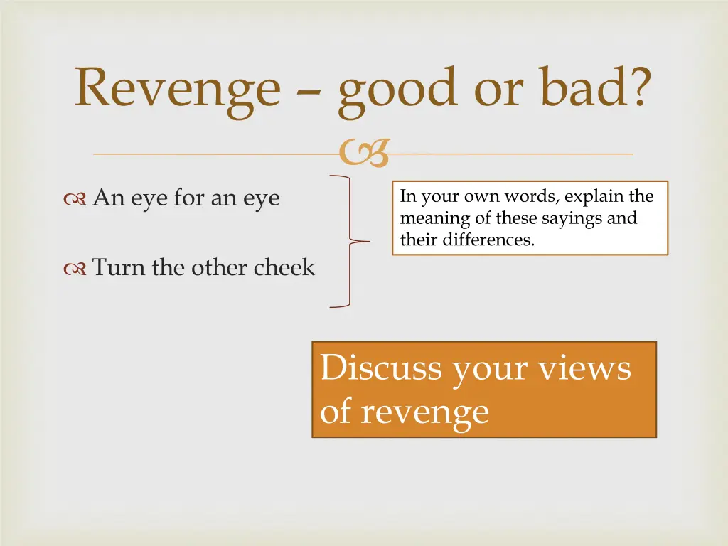 revenge good or bad