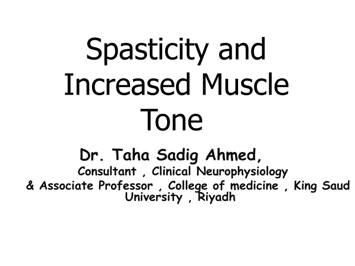 spasticity and increased muscle tone dr taha