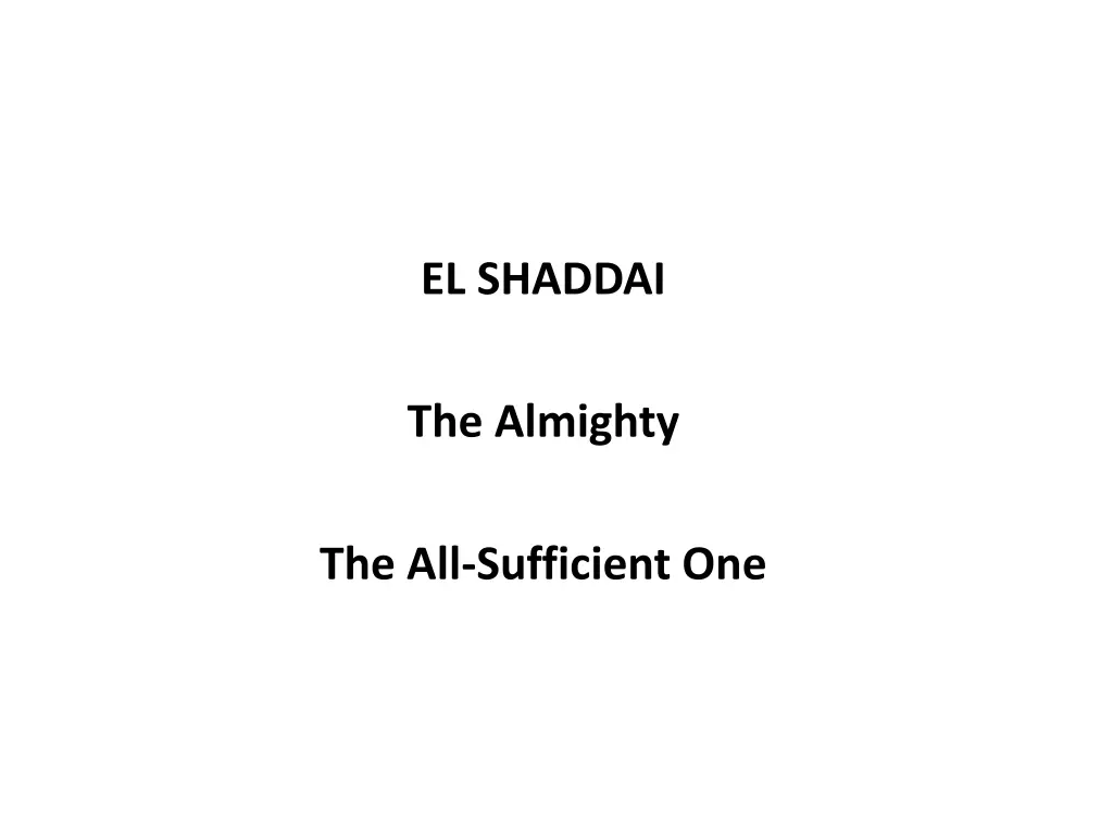 el shaddai