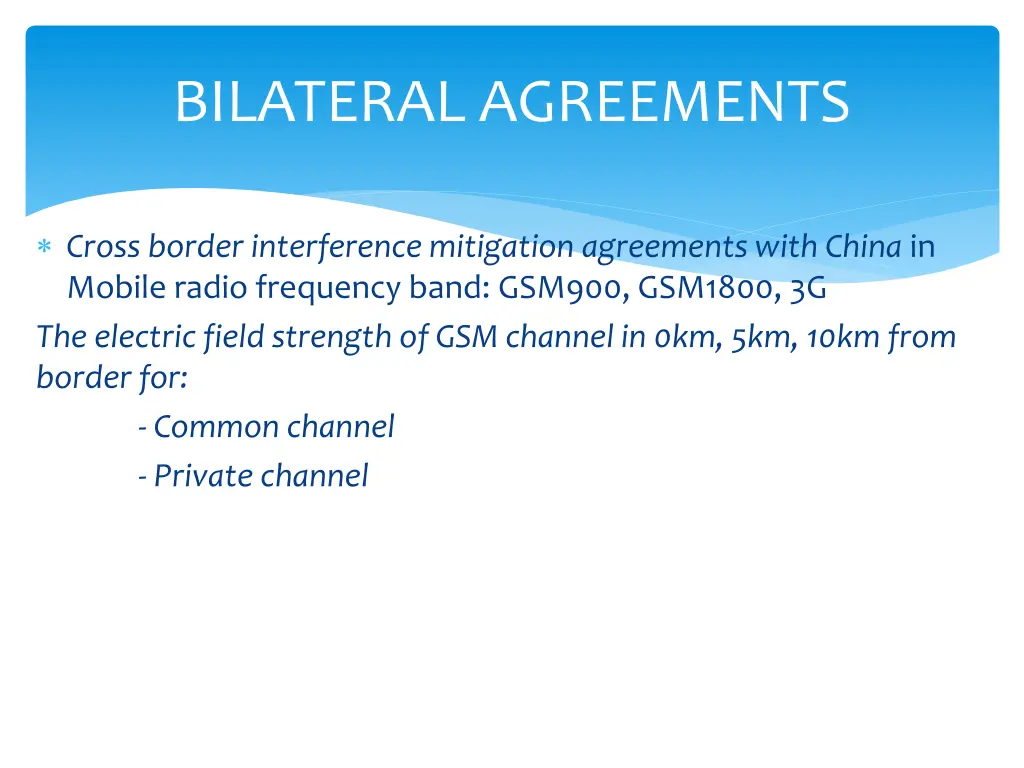 bilateral agreements