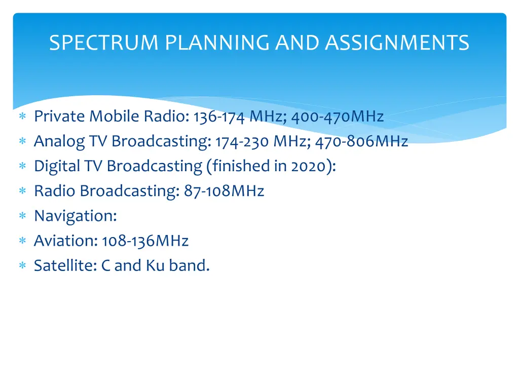 spectrum planning and assignments 1