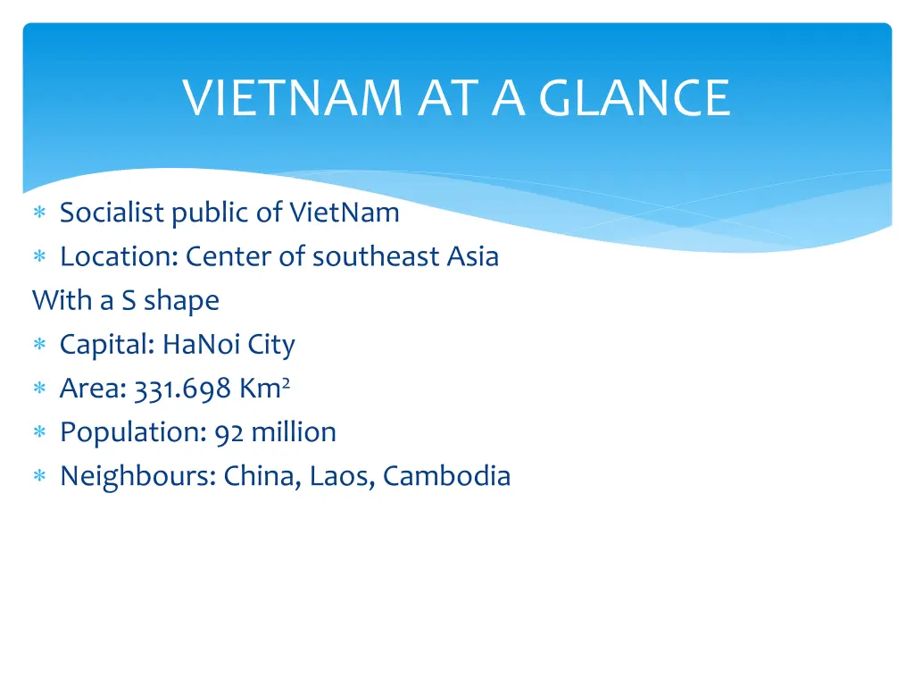 vietnam at a glance