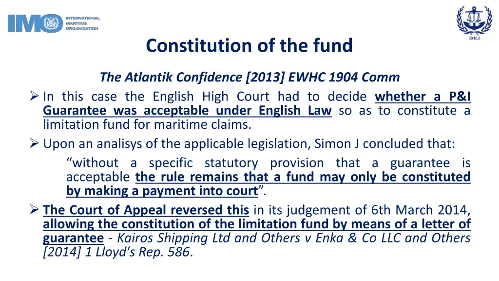 constitution of the fund 1