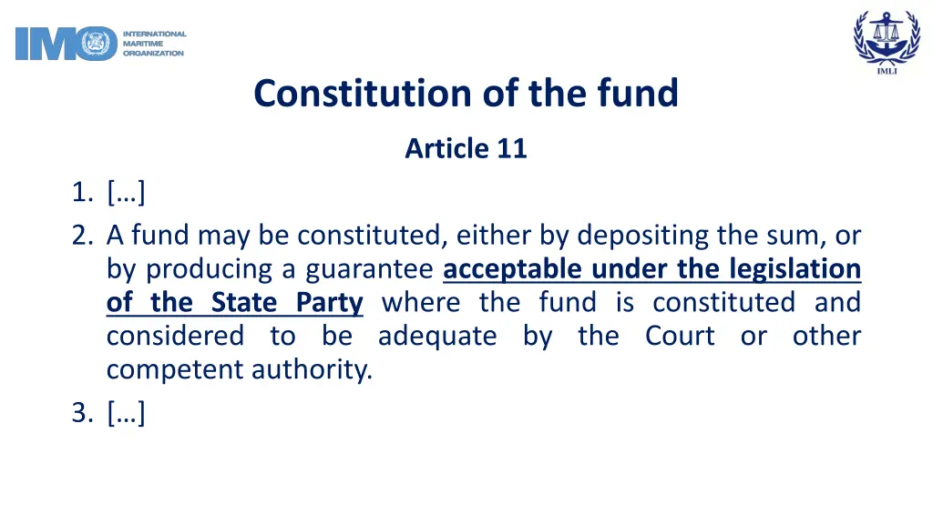 constitution of the fund