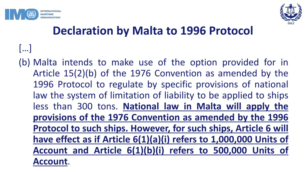 declaration by malta to 1996 protocol