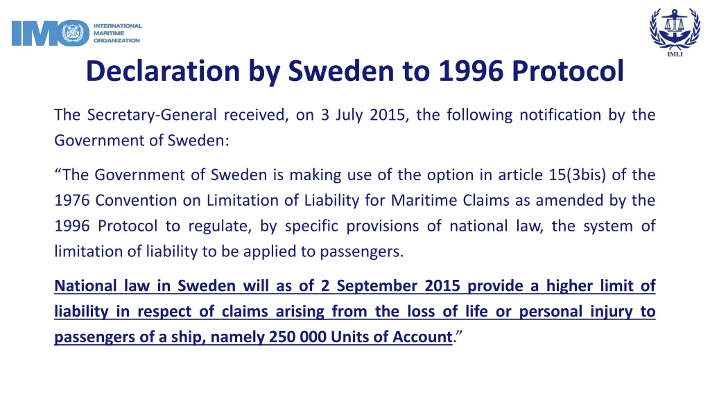 declaration by sweden to 1996 protocol