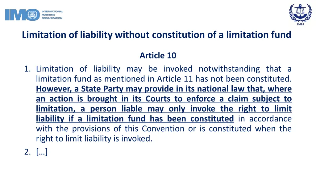 limitation of liability without constitution