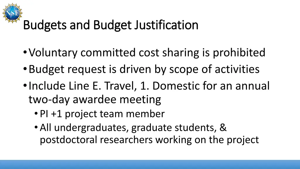 budgets and budget justification budgets