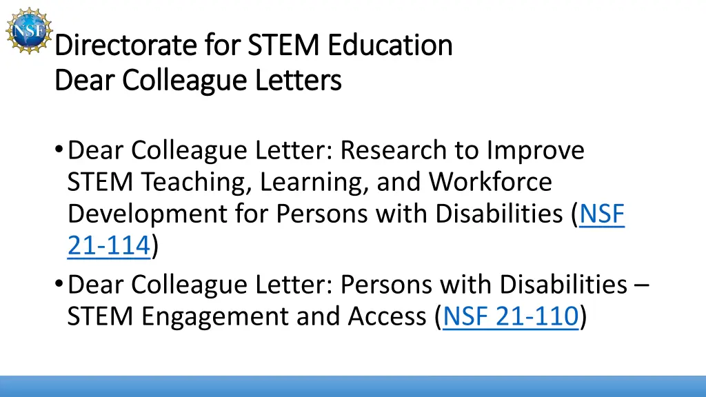 directorate for stem education directorate