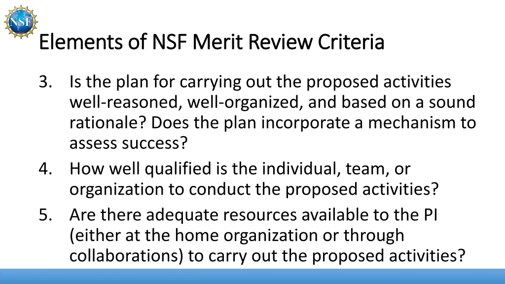 elements of nsf merit review criteria elements 1