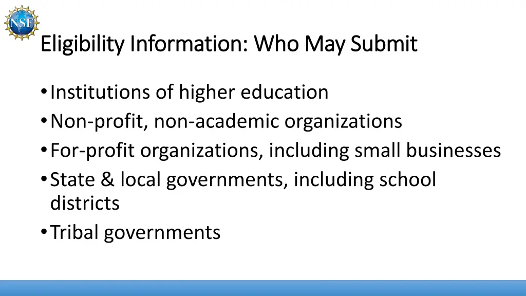 eligibility information who may submit