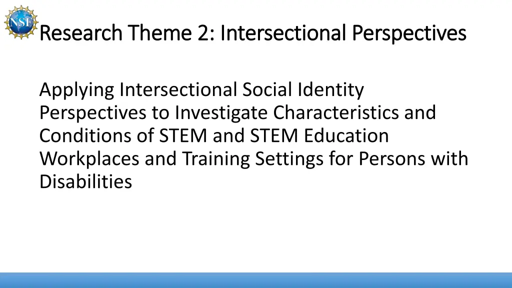 research theme 2 intersectional perspectives