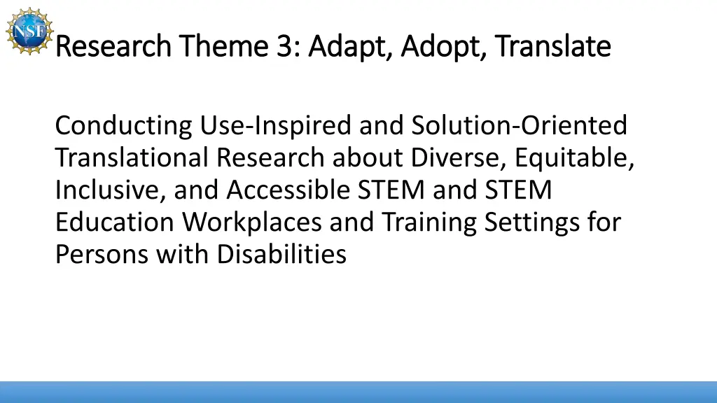 research theme 3 adapt adopt translate research