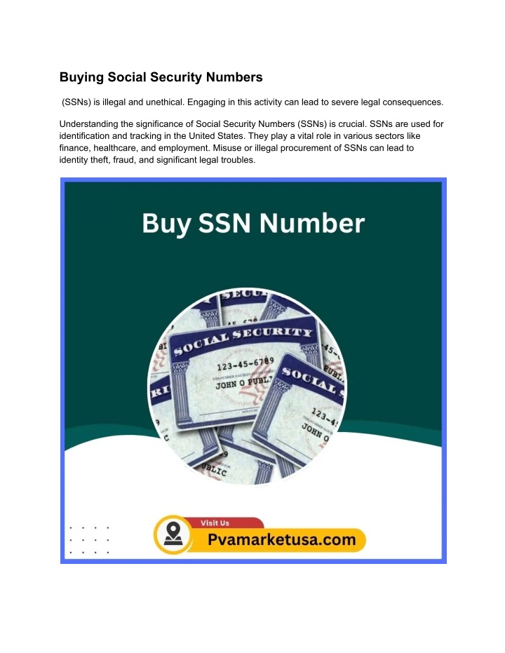buying social security numbers