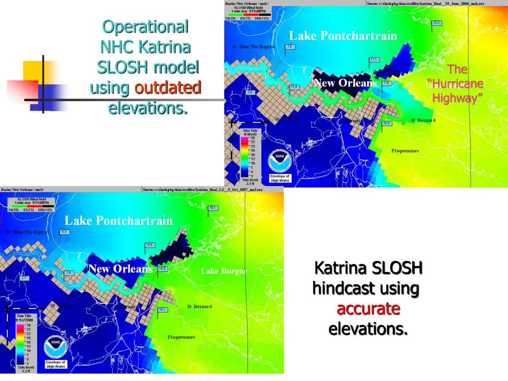 operational nhc katrina slosh model using