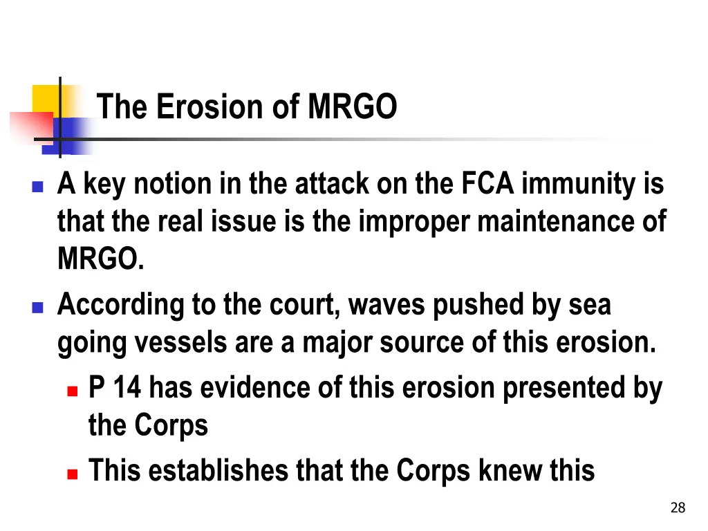 the erosion of mrgo