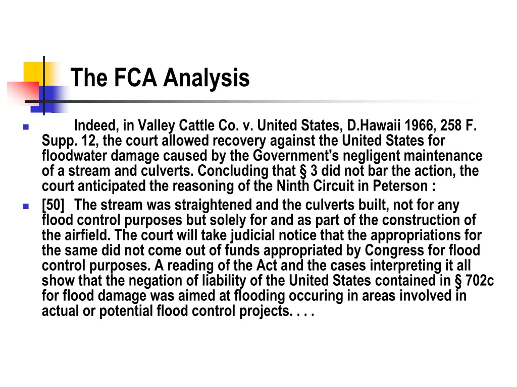 the fca analysis