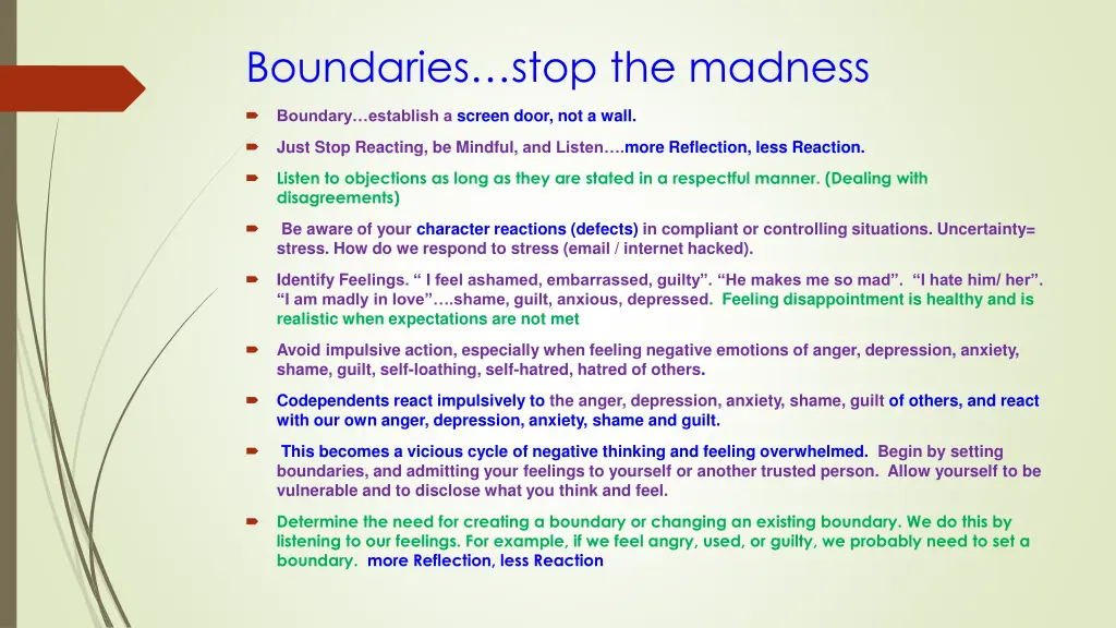 boundaries stop the madness