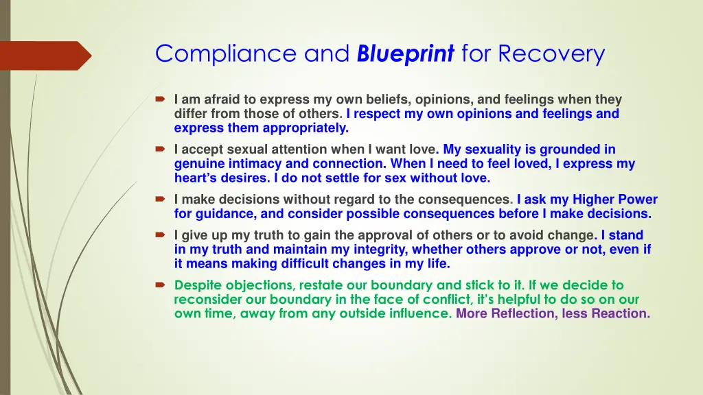 compliance and blueprint for recovery 1